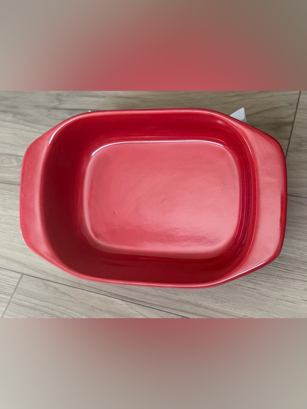 CHANTAL Red Handcrafted Baking Casserole Dish 1-3/4 Qt - 8.5” X 6.5” X 2.5” - Picture 3 of 5